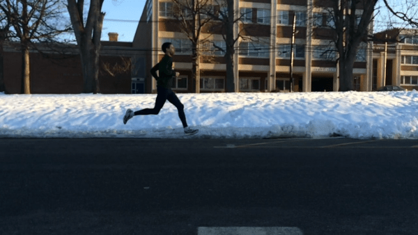 Working on knee drive and good form after my tempo run.