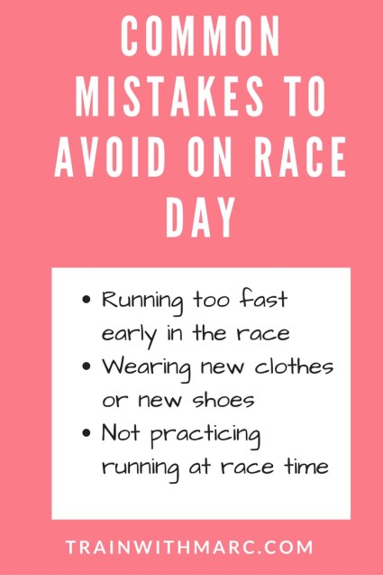 mistakes to avoid on race day