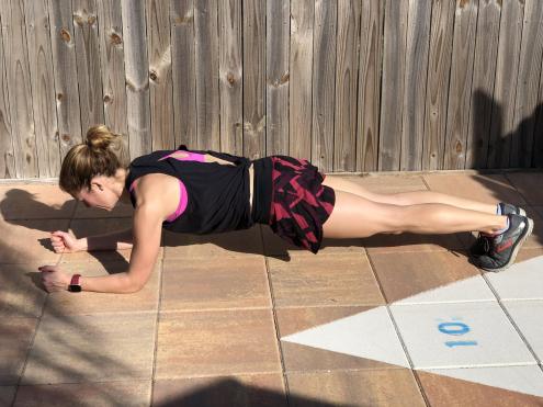 Front plank builds core strength