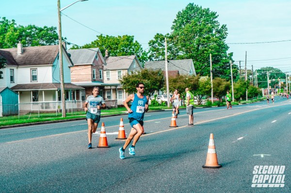 Marc racing the Second Capital 5k in 2020
